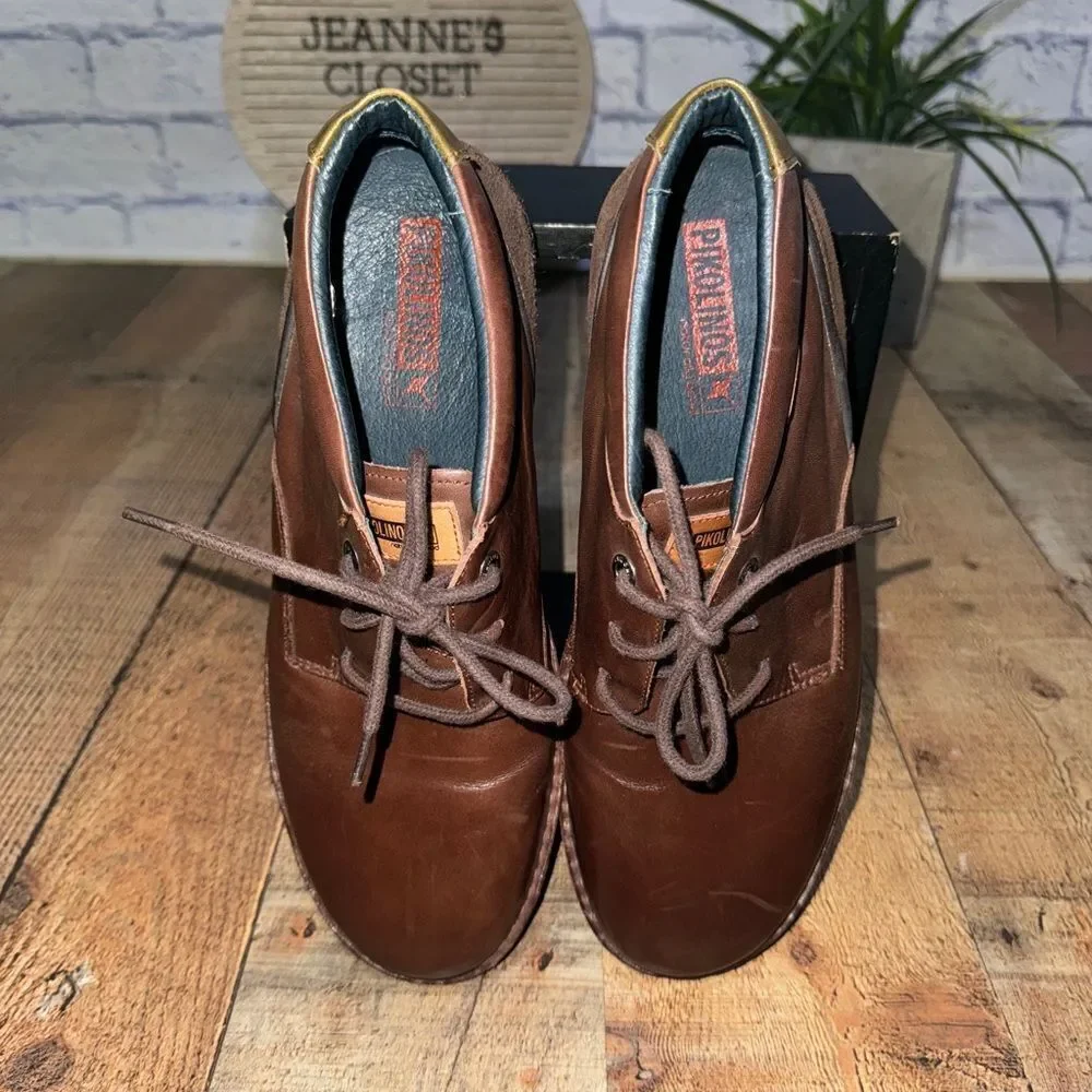 Pikolinos Santiago Brown Leather Chukka Boots Size 42 US 8.5